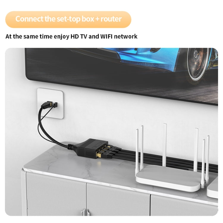 Female RJ45 4 in 1 100M Network Splitter Cable Ethernet Network Coupler