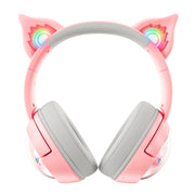 B5 Cat Ear Design USB-C / Type-C RGB Wireless Bluetooth HiFi Headset (Pink)
