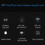 EDUP EP-9607 1200Mbps Dual-Band PCI-E Express Wireless Adapter Network Card with 2 x 6dBi Antennas
