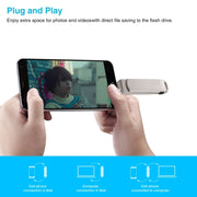 3 in 1 64G USB + 8 Pin + Type-C Metal Rotating Push-pull Flash Disk with OTG Function (Silver)