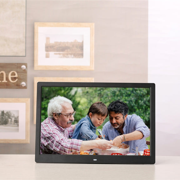 14-inch Digital Photo Frame Electronic Photo Frame Ultra-narrow Side Support 1080P Wall-mounted Advertising Machine(Black)