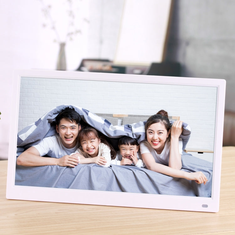 15.6 inch FHD LED Display Digital Photo Frame with Holder & Remote Control, MSTAR V53 Program, Support USB / SD Card Input(White)