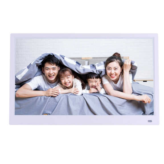 15.6 inch FHD LED Display Digital Photo Frame with Holder & Remote Control, MSTAR V53 Program, Support USB / SD Card Input(White)