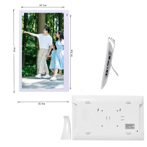 15.6 inch FHD LED Display Digital Photo Frame with Holder & Remote Control, MSTAR V53 Program, Support USB / SD Card Input(White)