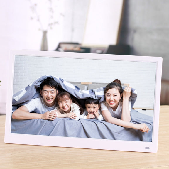 15.6 inch FHD LED Display Digital Photo Frame with Holder & Remote Control, MSTAR V53 Program, Support USB / SD Card Input(White)