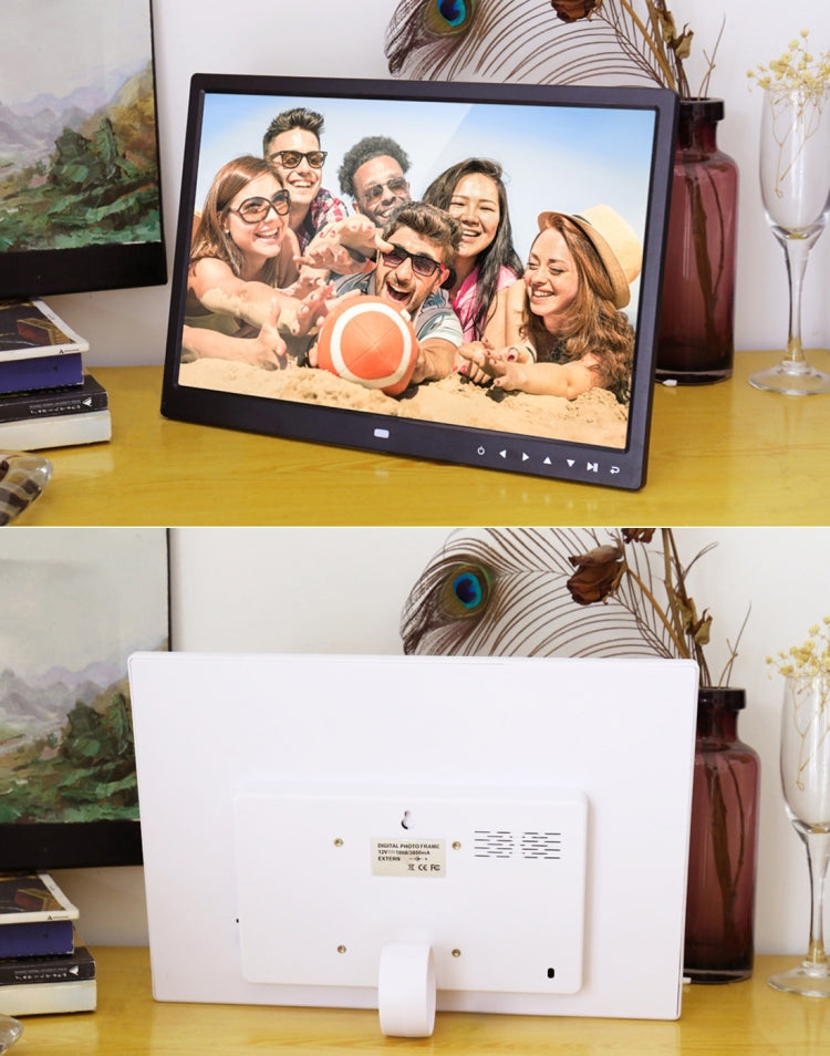 15.0 inch LED Display Digital Photo Frame with Holder / Remote Control, Allwinner, Support USB / SD Card Input / OTG(Black)