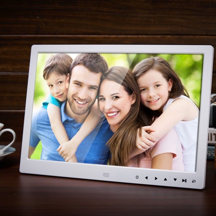 13.0 inch LED Display Digital Photo Frame with Holder / Remote Control, Allwinner, Support USB / SD Card Input / OTG (White)
