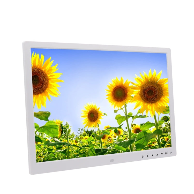 17.0 inch LED Display Digital Photo Frame with 7-keys Touch Button Control / Holder / Remote Control, Allwinner Technology, Support USB / SD Card Input / OTG, US/EU/UK Plug(White)