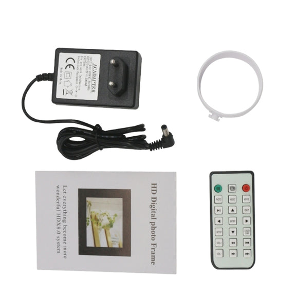 17.0 inch LED Display Digital Photo Frame with 7-keys Touch Button Control / Holder / Remote Control, Allwinner Technology, Support USB / SD Card Input / OTG, US/EU/UK Plug(White)