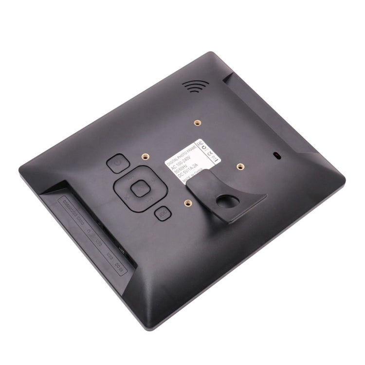AC 100-240V 8 inch TFT Screen Digital Photo Frame with Holder & Remote Control, Support USB / SD Card Input (Black)