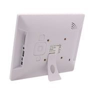 AC 100-240V 8 inch TFT Screen Digital Photo Frame with Holder & Remote Control, Support USB / SD Card Input (White)
