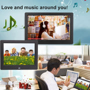 AC 100-240V 8 inch TFT Screen Digital Photo Frame with Holder & Remote Control, Support USB / SD Card Input (White)