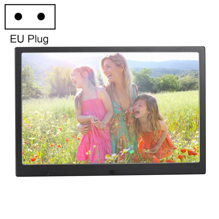 HSD1202 12.1 inch 1280x800 High Resolution Display Digital Photo Frame with Holder and Remote Control, Support SD / MMC / MS Card / USB Port, EU Plug(Black)