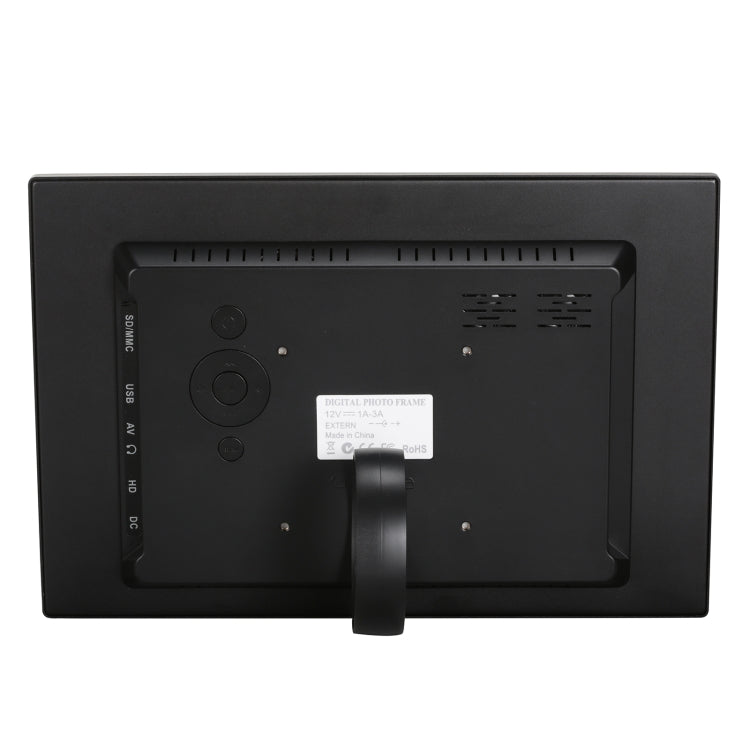 HSD1202 12.1 inch 1280x800 High Resolution Display Digital Photo Frame with Holder and Remote Control, Support SD / MMC / MS Card / USB Port, EU Plug(Black)