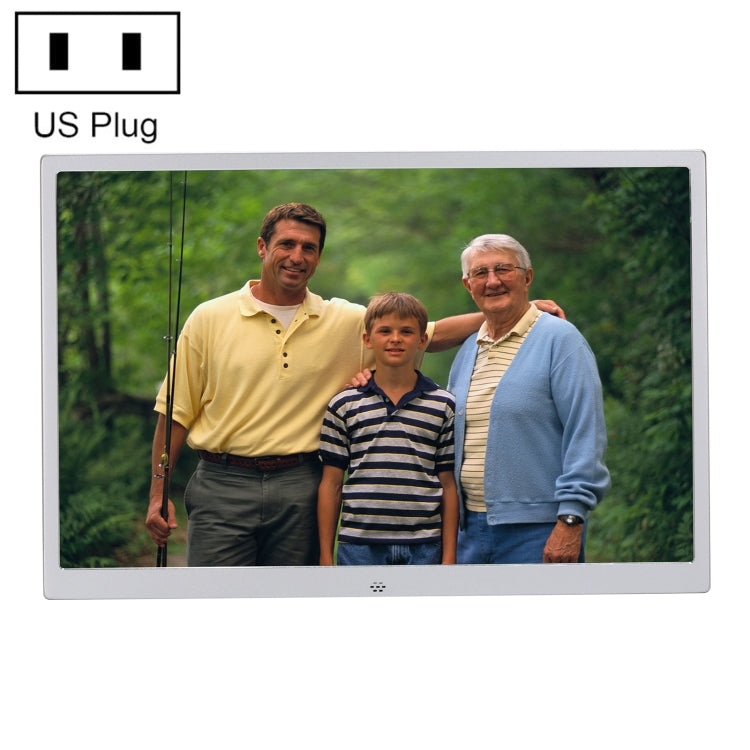 HSD1202 12.1 inch 1280x800 High Resolution Display Digital Photo Frame with Holder and Remote Control, Support SD / MMC / MS Card / USB Port, US Plug(Silver)