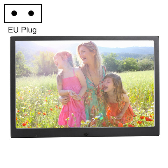 HSD1303 13.3 inch LED 1280x800 High Resolution Display Digital Photo Frame with Holder and Remote Control, Support SD / MMC / MS Card / USB Port, EU Plug(Black)