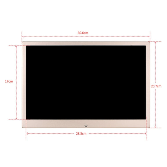 HSD1303 13.3 inch LED 1280x800 High Resolution Display Digital Photo Frame with Holder and Remote Control, Support SD / MMC / MS Card / USB Port, EU Plug(Silver)