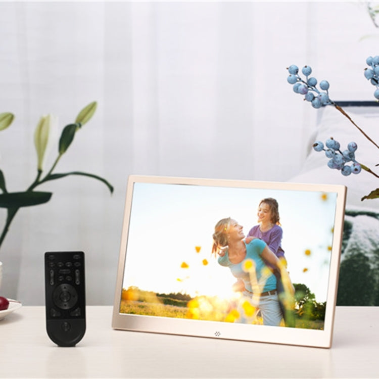 HSD1303 13.3 inch LED 1280x800 High Resolution Display Digital Photo Frame with Holder and Remote Control, Support SD / MMC / MS Card / USB Port, EU Plug(Silver)