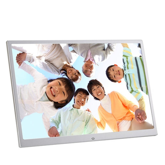 HSD1504 15.4 inch LED 1280x800 High Resolution Display Digital Photo Frame with Holder and Remote Control, Support SD / MMC / MS Card / USB Port, EU Plug(Silver)