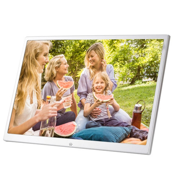 HSD1504 15.4 inch LED 1280x800 High Resolution Display Digital Photo Frame with Holder and Remote Control, Support SD / MMC / MS Card / USB Port, EU Plug(Silver)