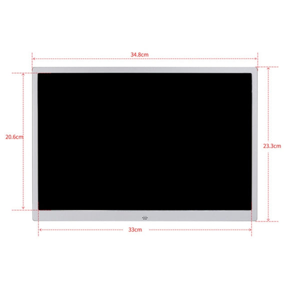 HSD1504 15.4 inch LED 1280x800 High Resolution Display Digital Photo Frame with Holder and Remote Control, Support SD / MMC / MS Card / USB Port, EU Plug(Silver)