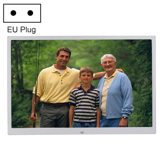 HSD1504 15.4 inch LED 1280x800 High Resolution Display Digital Photo Frame with Holder and Remote Control, Support SD / MMC / MS Card / USB Port, EU Plug(Silver)