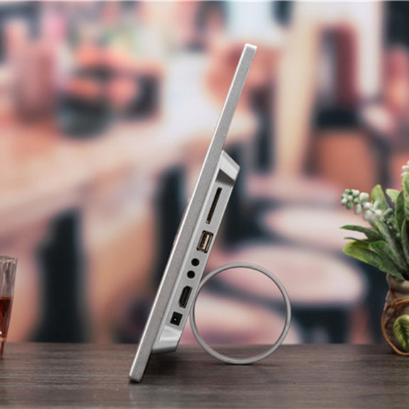 HSD1504 15.4 inch LED 1280x800 High Resolution Display Digital Photo Frame with Holder and Remote Control, Support SD / MMC / MS Card / USB Port, EU Plug(Silver)