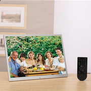 HSD1504 15.4 inch LED 1280x800 High Resolution Display Digital Photo Frame with Holder and Remote Control, Support SD / MMC / MS Card / USB Port, EU Plug(Silver)