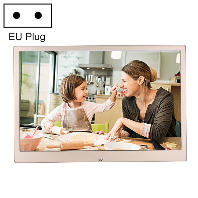 HSD1504 15.4 inch LED 1280x800 High Resolution Display Digital Photo Frame with Holder and Remote Control, Support SD / MMC / MS Card / USB Port, EU Plug(Gold)