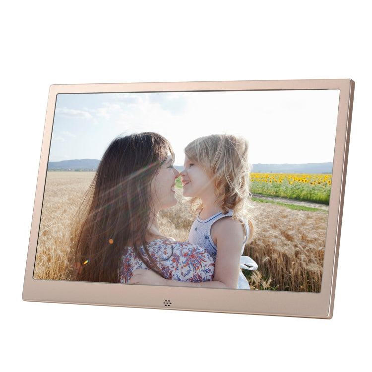 HSD1504 15.4 inch LED 1280x800 High Resolution Display Digital Photo Frame with Holder and Remote Control, Support SD / MMC / MS Card / USB Port, EU Plug(Gold)