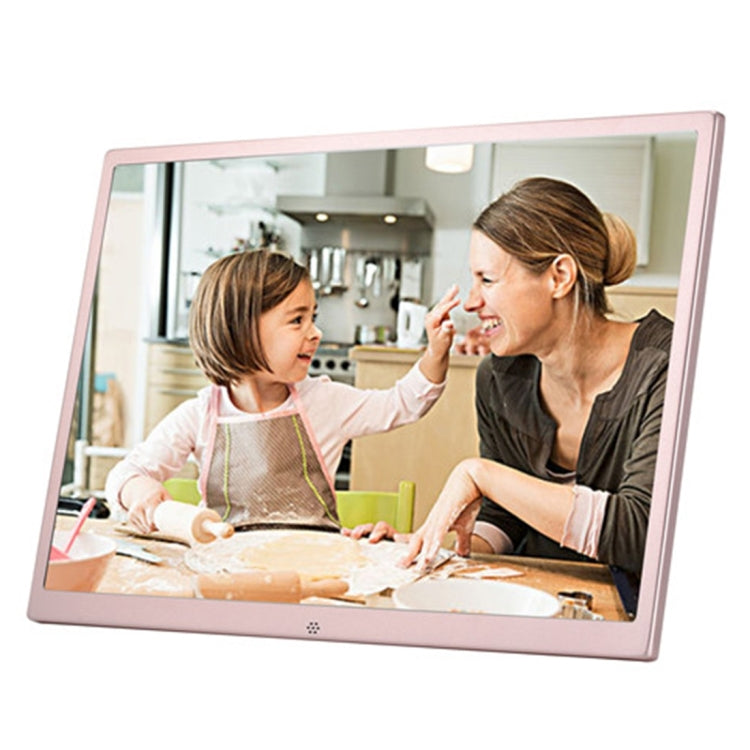 HSD1707 17 inch LED 1440X900 High Resolution Display Digital Photo Frame with Holder and Remote Control, Support SD / MMC / MS Card / USB Port, EU Plug(Gold)
