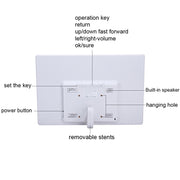 13 inch LED Display Digital Photo Frame with Holder & Remote Control, Allwinner F16, Support SD / MS / MMC Card and USB(White)