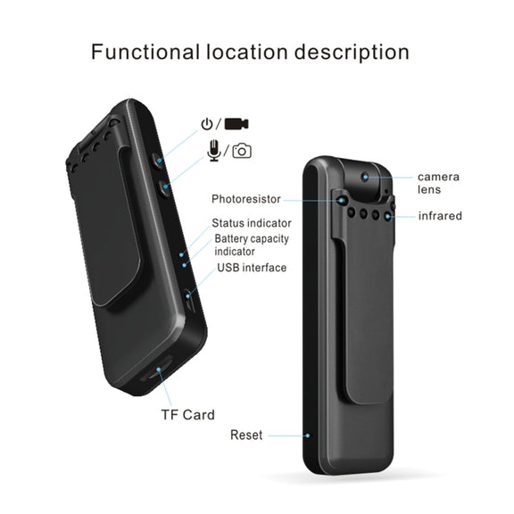 M13 1.0 Million Pixels 180 Degrees Rotating Lens Video Recorder Pen (Black)