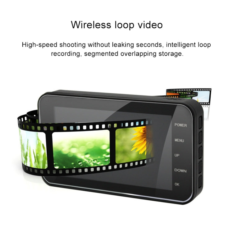 4 inch HD WIFI Dual Lens 1080P Water-resistant Motorcycle Driving Recorder