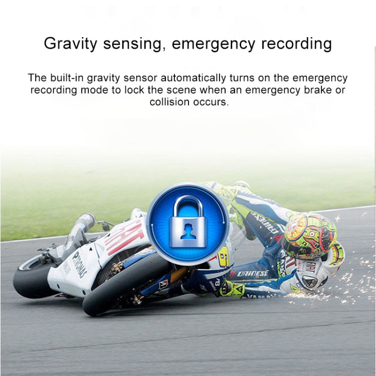 4 inch HD WIFI Dual Lens 1080P Water-resistant Motorcycle Driving Recorder
