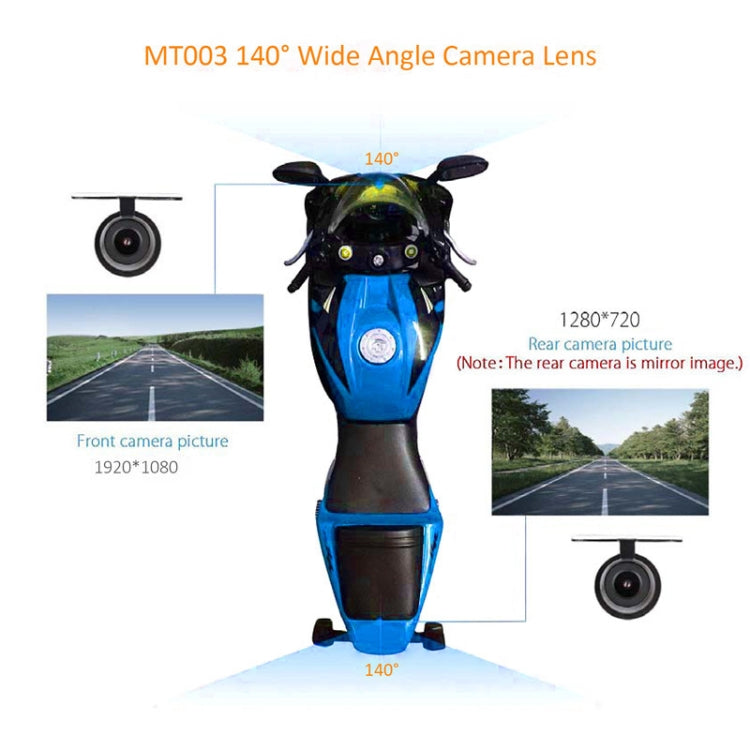 4 inch HD WIFI Dual Lens 1080P Water-resistant Motorcycle Driving Recorder