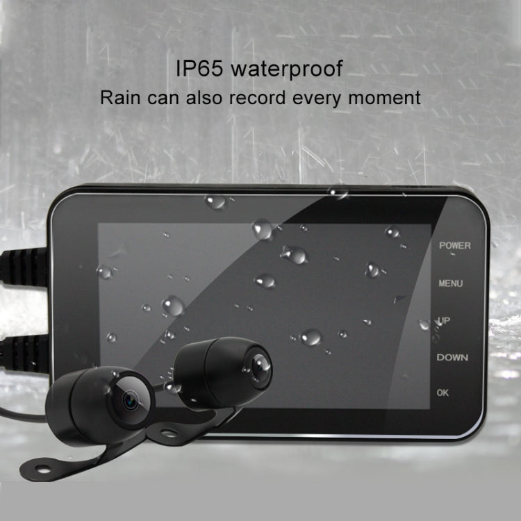 4 inch HD WIFI Dual Lens 1080P Water-resistant Motorcycle Driving Recorder