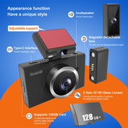 X12 1080P HD Panoramic Triple Recording WiFi Car Driving Recorder Support Mobile APP