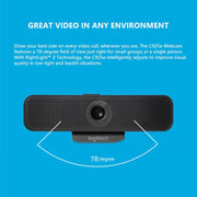 Logitech C925E 1080p HD Webcam with Integrated Security Cover(Black)
