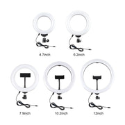 PULUZ 6.2 inch 16cm USB 3 Modes Dimmable LED Ring Vlogging Photography Video Lights + Desktop Tripod Holder with Cold Shoe Tripod Ball Head