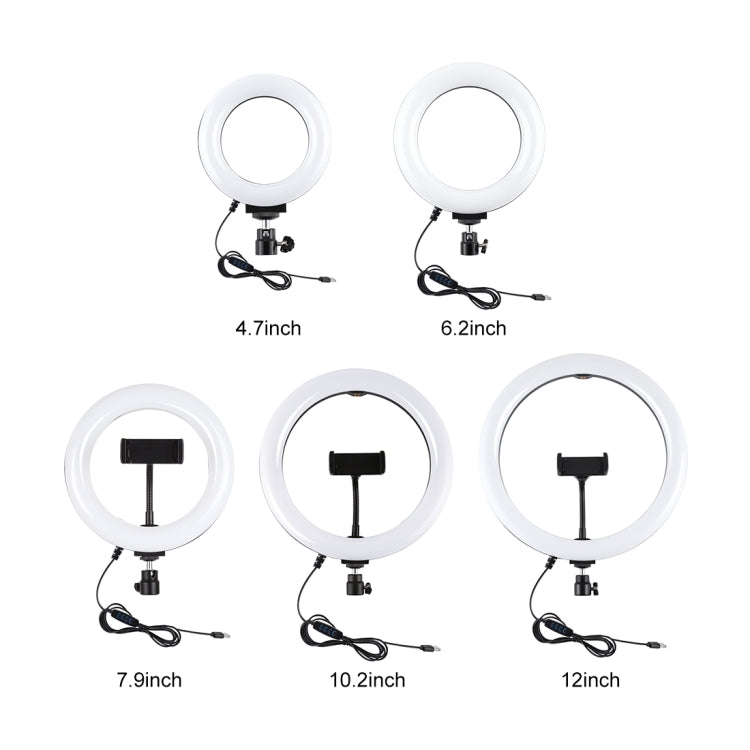 PULUZ 6.2 inch 16cm USB 3 Modes Dimmable LED Ring Vlogging Photography Video Lights + Desktop Tripod Holder with Cold Shoe Tripod Ball Head
