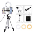 PULUZ Tripod Mount +  Live Broadcast Dual Phone Bracket + 6.2 inch 16cm LED Ring Vlogging Video Light Kits - free shipping - PMC TechLife - Order now!