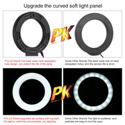 PULUZ Tripod Mount +  Live Broadcast Dual Phone Bracket + 6.2 inch 16cm LED Ring Vlogging Video Light Kits