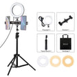PULUZ 1.1m Tripod Mount + Live Broadcast Dual Phone Bracket + 6.2 inch 16cm LED Ring Vlogging Video Light Kits - Ring Light by PULUZ | Online Shopping South Africa | PMC TechLife | Buy Now Pay Later Mobicred