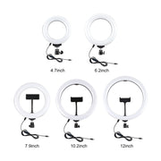 PULUZ 1.1m Tripod Mount + Live Broadcast Dual Phone Bracket + 6.2 inch 16cm LED Ring Vlogging Video Light Kits