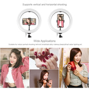 PULUZ 1.1m Tripod Mount + 10.2 inch 26cm Curved Surface RGBW LED Ring Vlogging Video Light  Live Broadcast Kits with Remote Control & Phone Clamp(Black)