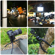 PULUZ  4 in 1 Vlogging Live Mini Octopus Bracket Kit + Studio Light + Microphone + Phone Clamp Kits(Black)