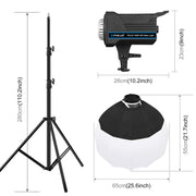 PULUZ 220V 120W Studio Video Light + 2.8m Light Holder + 65cm Foldable Lantern Softbox Photography Kit(UK Plug)