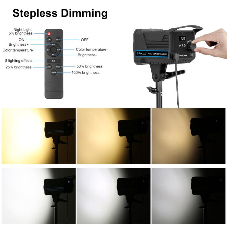 PULUZ 220V 120W Studio Video Light + 2.8m Light Holder + 65cm Foldable Lantern Softbox Photography Kit(US Plug)