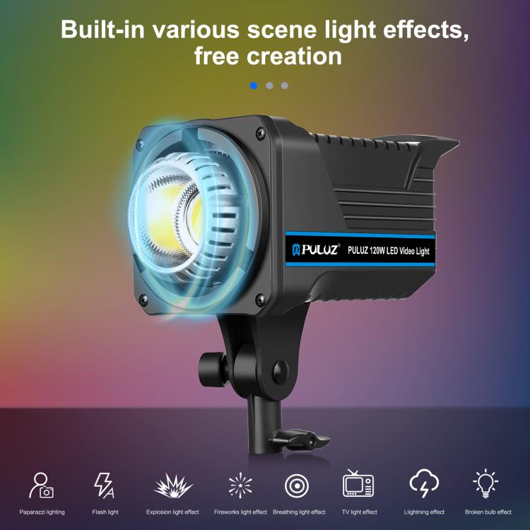 PULUZ 220V 120W Studio Video Light + 2.8m Light Holder + 65cm Foldable Lantern Softbox Photography Kit(US Plug)
